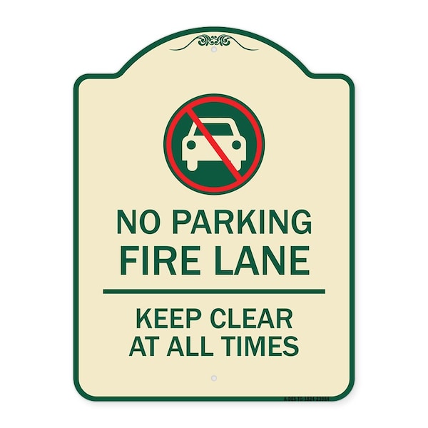 Signmission Fire Lane Keep Clear All Times W/ Graphic Heavy-Gauge Aluminum Sign, 24" x 18", TG-1824-23984 A-DES-TG-1824-23984 - main